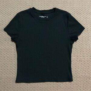 Abercrombie & Fitch Ribbed Black Short Sleeve Tee